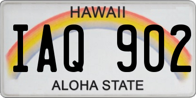 HI license plate IAQ902