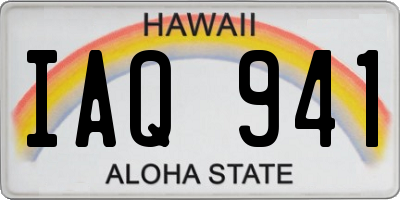 HI license plate IAQ941