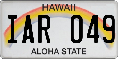 HI license plate IAR049