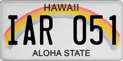 HI license plate IAR051