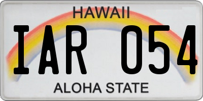 HI license plate IAR054