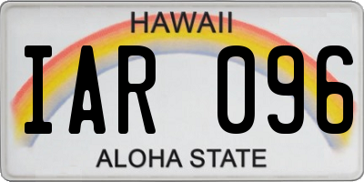 HI license plate IAR096