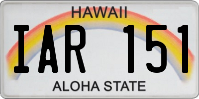 HI license plate IAR151