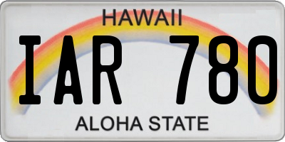 HI license plate IAR780