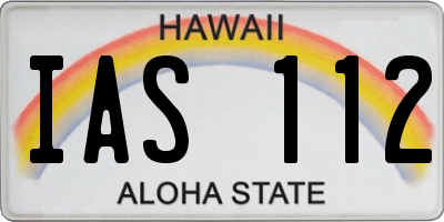 HI license plate IAS112