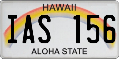 HI license plate IAS156