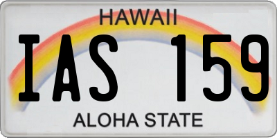 HI license plate IAS159