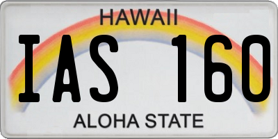HI license plate IAS160