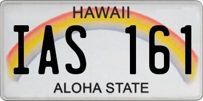 HI license plate IAS161