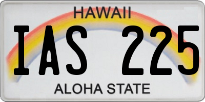 HI license plate IAS225