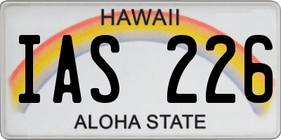 HI license plate IAS226