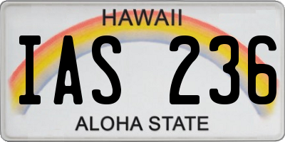 HI license plate IAS236