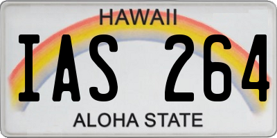 HI license plate IAS264