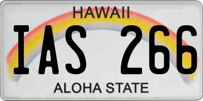 HI license plate IAS266