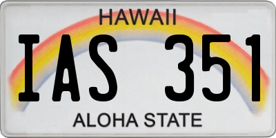 HI license plate IAS351