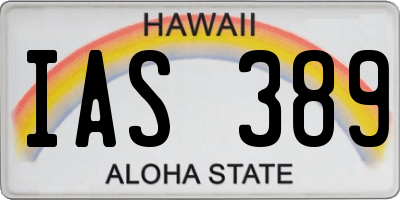 HI license plate IAS389