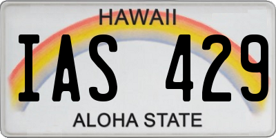 HI license plate IAS429