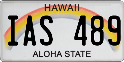 HI license plate IAS489