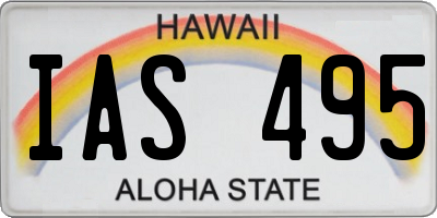 HI license plate IAS495