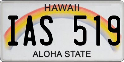 HI license plate IAS519