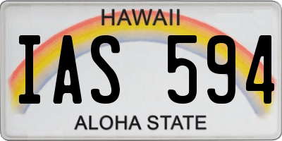 HI license plate IAS594