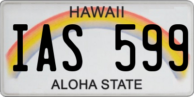 HI license plate IAS599