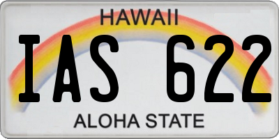 HI license plate IAS622