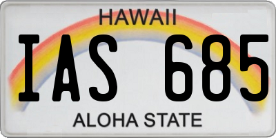 HI license plate IAS685