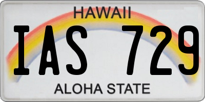 HI license plate IAS729