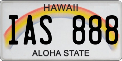 HI license plate IAS888
