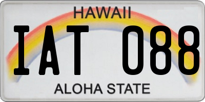 HI license plate IAT088