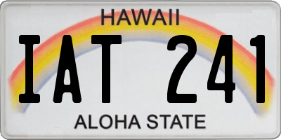 HI license plate IAT241