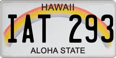 HI license plate IAT293