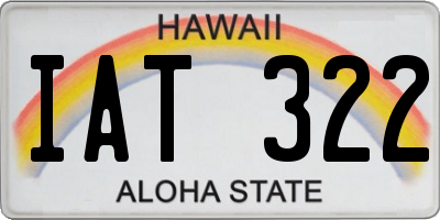 HI license plate IAT322