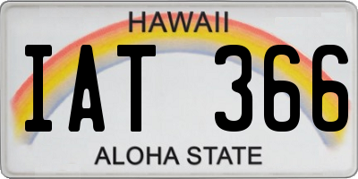 HI license plate IAT366