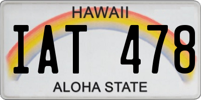 HI license plate IAT478