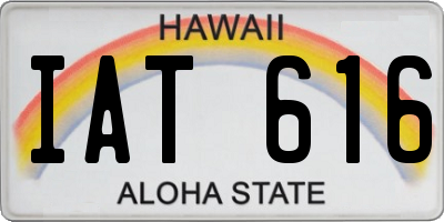 HI license plate IAT616
