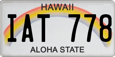 HI license plate IAT778