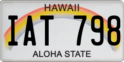 HI license plate IAT798