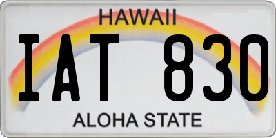 HI license plate IAT830