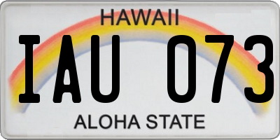 HI license plate IAU073
