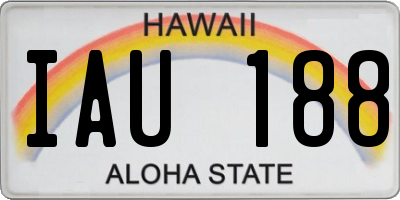 HI license plate IAU188