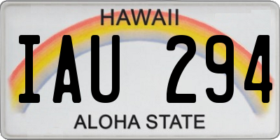 HI license plate IAU294