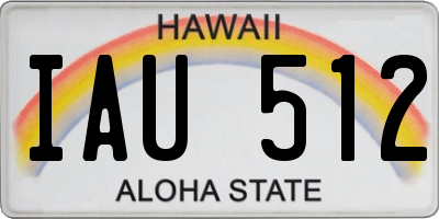 HI license plate IAU512