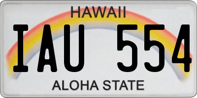 HI license plate IAU554