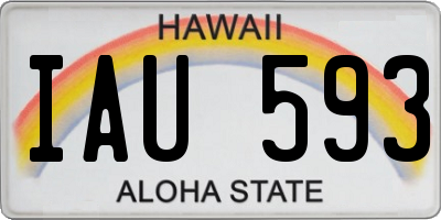 HI license plate IAU593