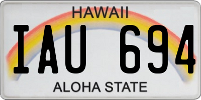 HI license plate IAU694