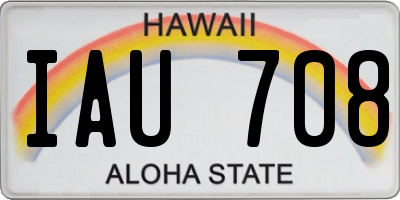 HI license plate IAU708