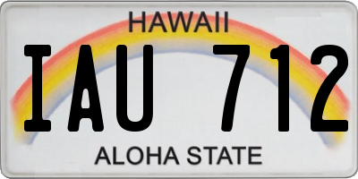 HI license plate IAU712