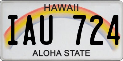 HI license plate IAU724